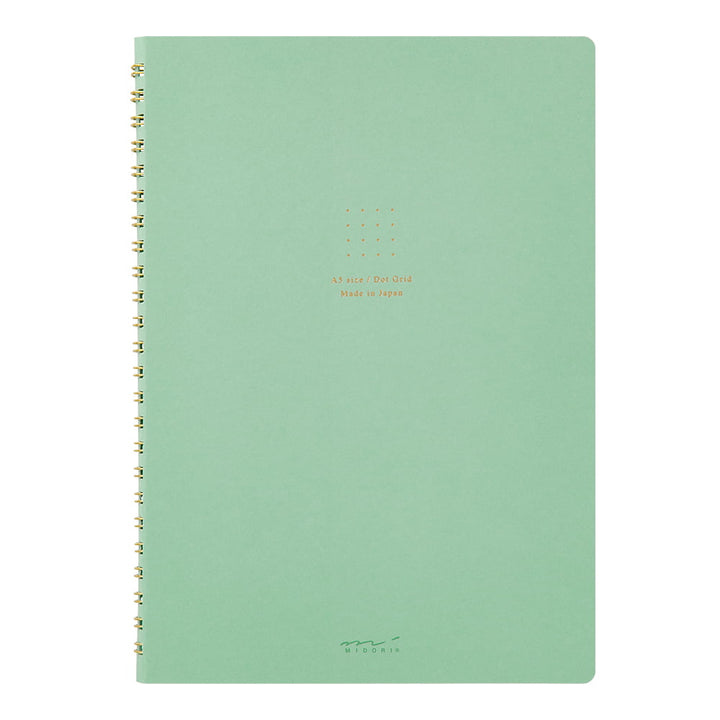 Midori Notizhefte Ring Notebook DIN A5 | Color Dot Grid Green bei Nauli and Stories