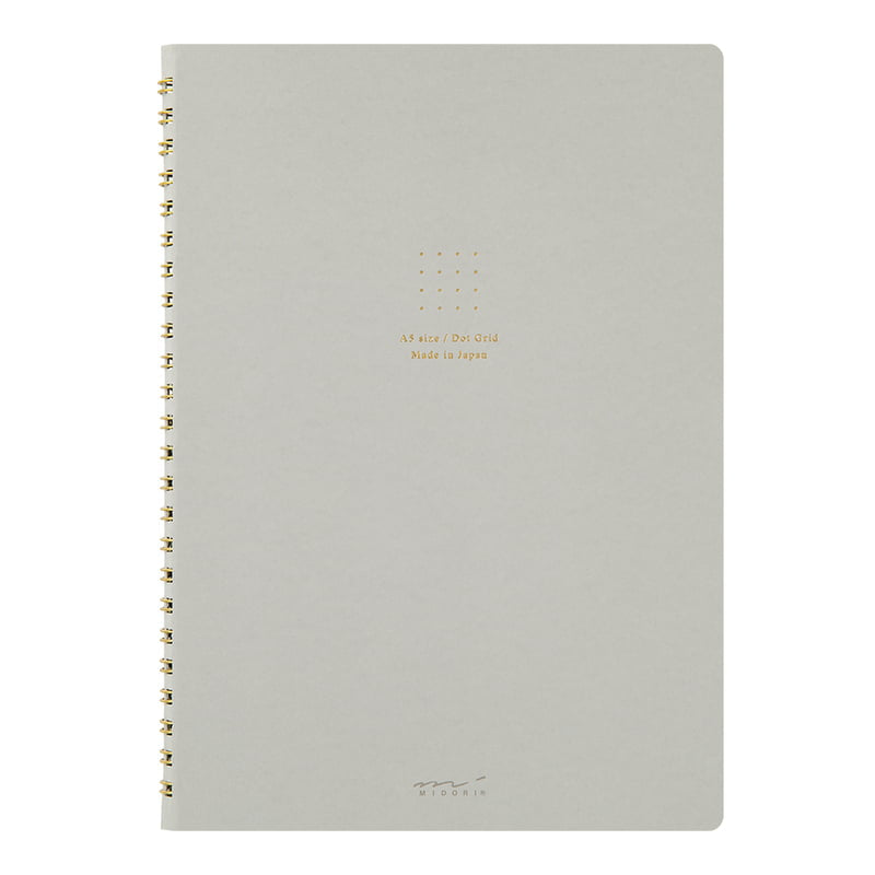 Midori Notizhefte Ring Notebook DIN A5 | Color Dot Grid Grey bei Nauli and Stories