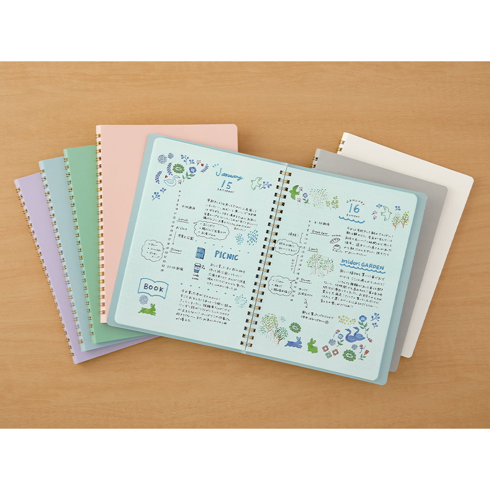 Midori Notizhefte Ring Notebook DIN A5 | Color Dot Grid Grey bei Nauli and Stories