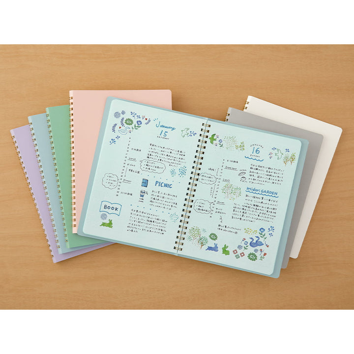 Midori Notizhefte Ring Notebook DIN A5 | Color Dot Grid Grey bei Nauli and Stories