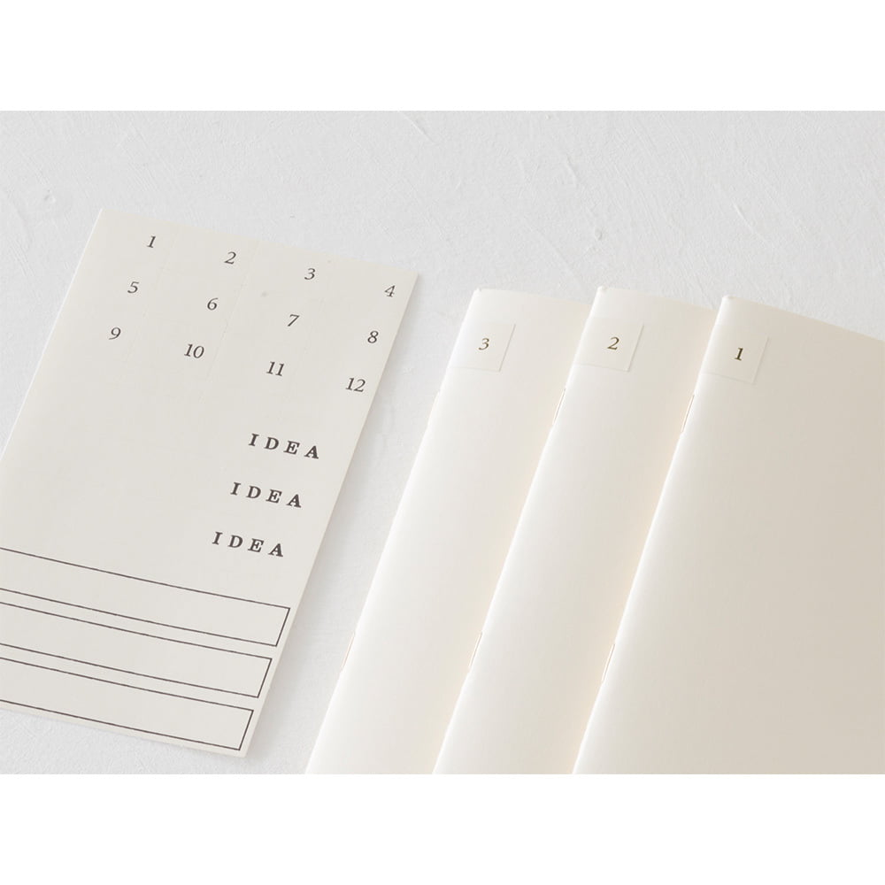 Midori Notizhefte Notizheft DIN B6 Slim | MD Notebook Light grid (kariert) – 3er Pack bei Nauli and Stories