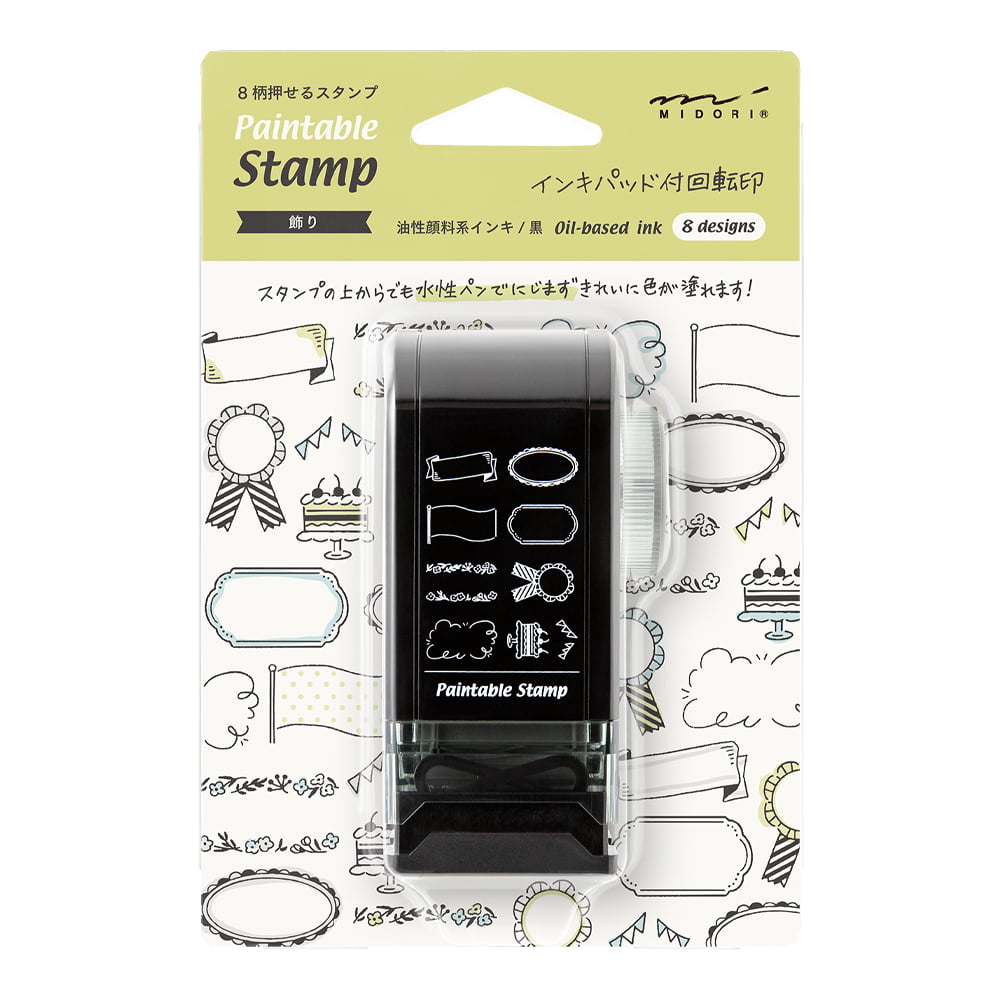 Midori Pre-Inked Stempel Drehstempel Dial Decoration | Paintable Rotating Stamp Schmuckrahmen bei Nauli and Stories