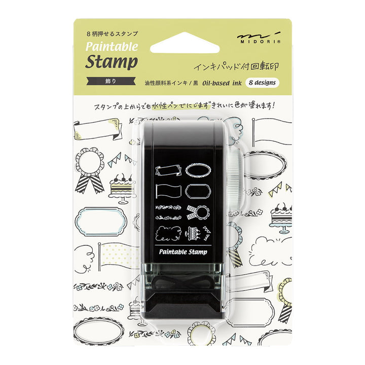 Midori Pre-Inked Stempel Drehstempel Dial Flower &amp; Bird | Paintable Rotating Stamp Dial Flower &amp; Bird bei Nauli and Stories