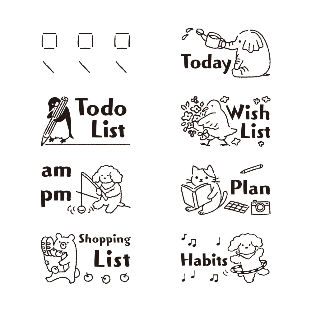 Midori Pre-Inked Stempel Drehstempel Listen | Paintable Rotating Stamp Dial List bei Nauli and Stories