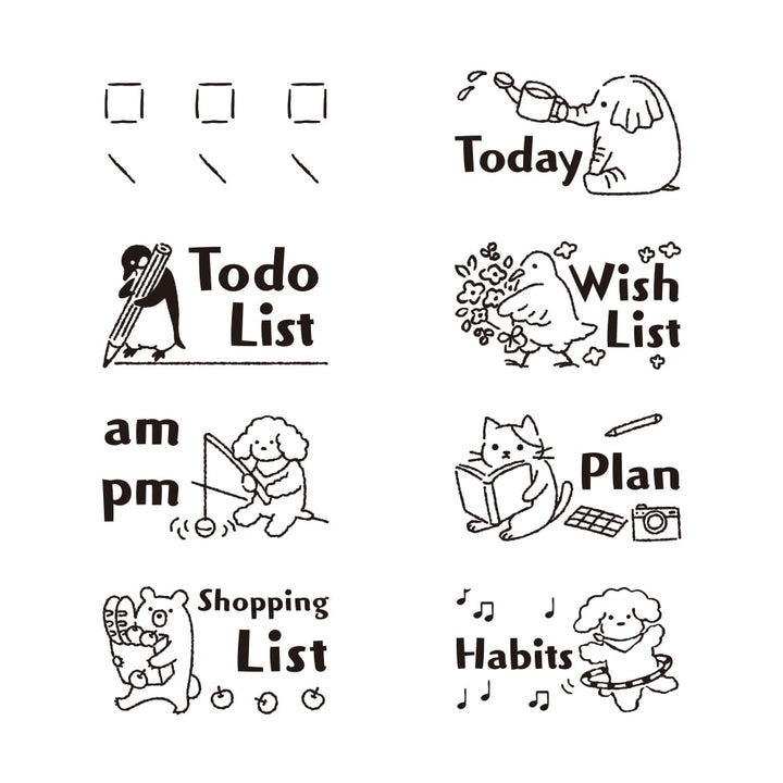 Midori Pre-Inked Stempel Drehstempel Listen | Paintable Rotating Stamp Dial List bei Nauli and Stories