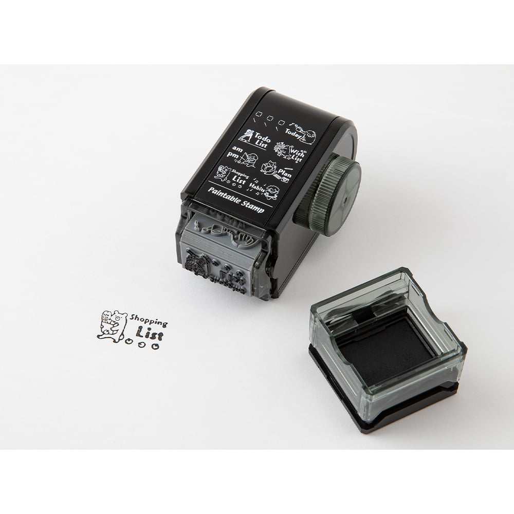 Midori Pre-Inked Stempel Drehstempel Listen | Paintable Rotating Stamp Dial List bei Nauli and Stories