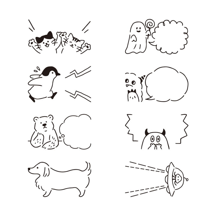 Midori Pre-Inked Stempel Paintable Rotating Stamp Dial Speech Bubble bei Nauli and Stories