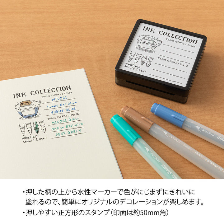Midori Pre-Inked Stempel Paintable Stamp Pre-inked - Ink Collection bei Nauli and Stories