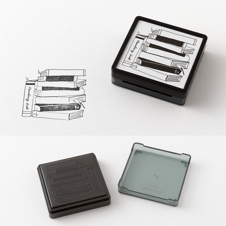Midori Pre-Inked Stempel Paintable Stamp Pre-inked – Reading List bei Nauli and Stories