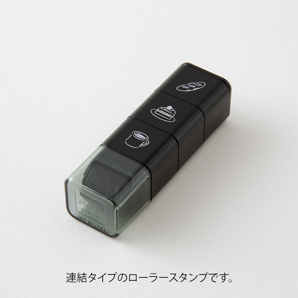 Midori Pre-Inked Stempel Paintable Stamp Roller Cafe (3 in 1) bei Nauli and Stories