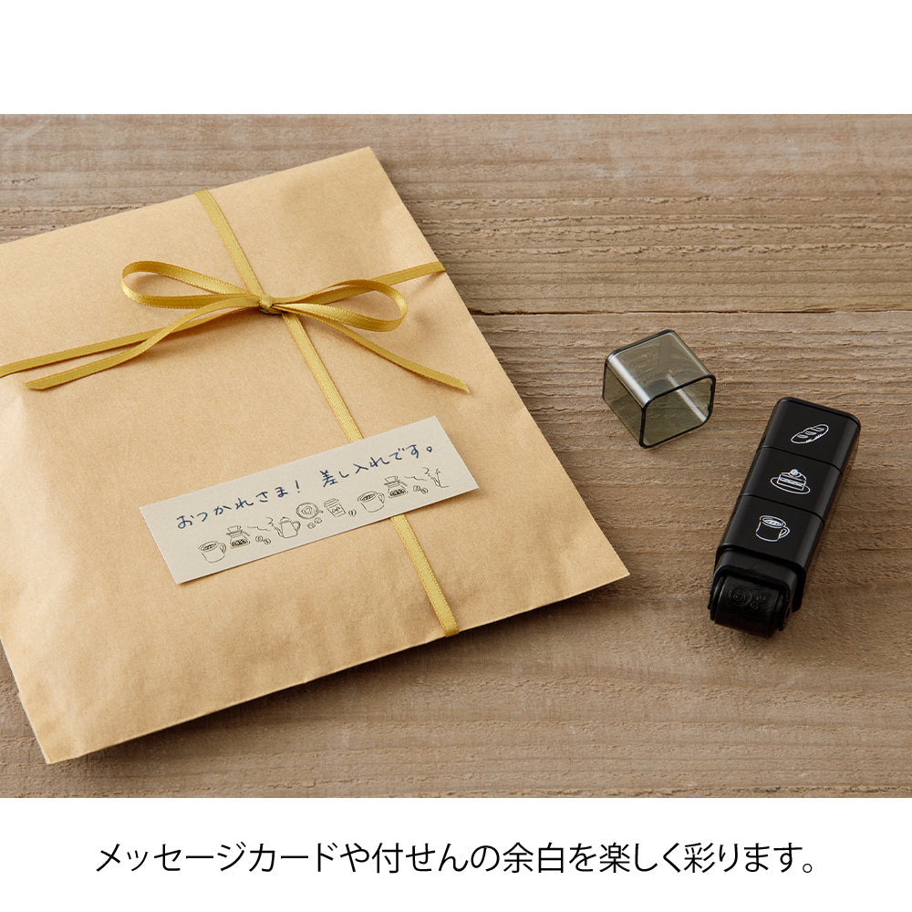 Midori Pre-Inked Stempel Paintable Stamp Roller Cafe (3 in 1) bei Nauli and Stories