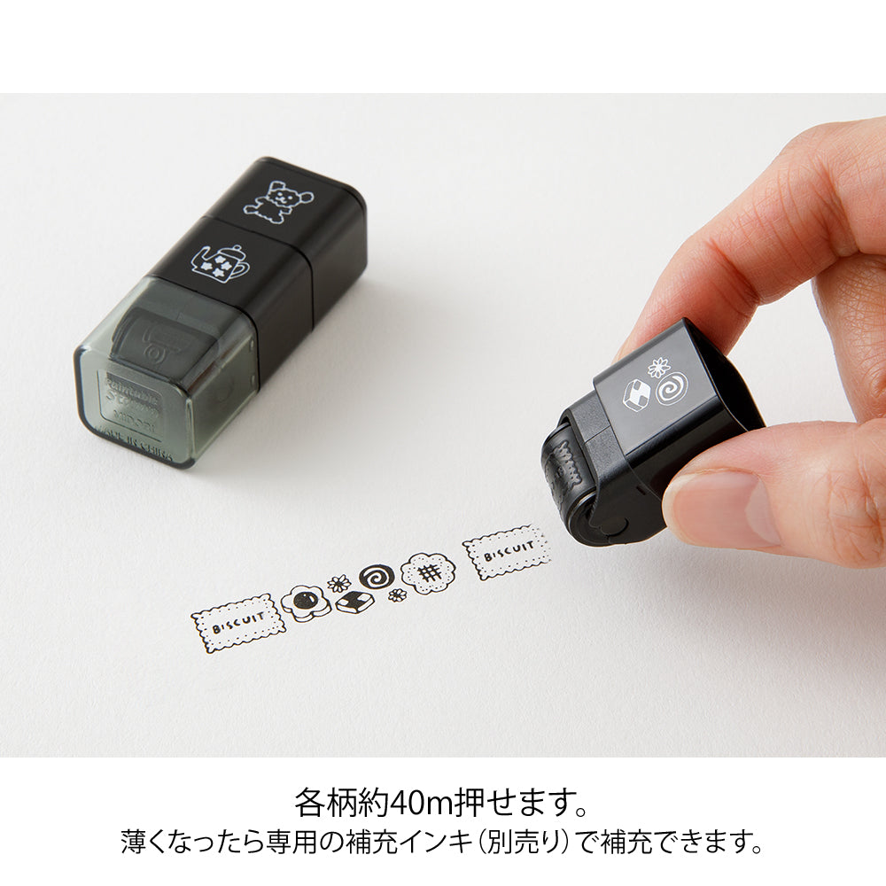 Midori Pre-Inked Stempel Paintable Stamp Roller Motif bei Nauli and Stories