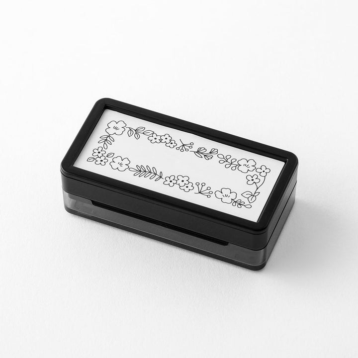 Midori Pre-Inked Stempel Midori pre-inked Stamp - Blumen - rechteckiger Stempel zum Kolorieren bei Nauli and Stories
