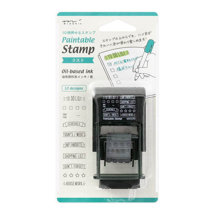 Midori Pre-Inked Stempel Paintable Rotating Stamp To Do List bei Nauli and Stories