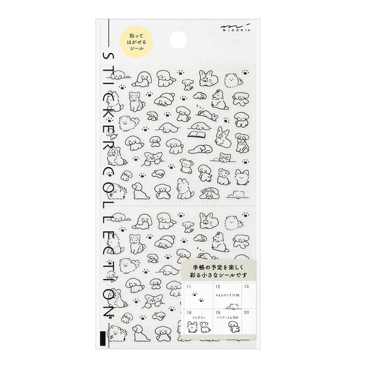 Midori Sticker Sticker Dog Black &amp; White bei Nauli and Stories