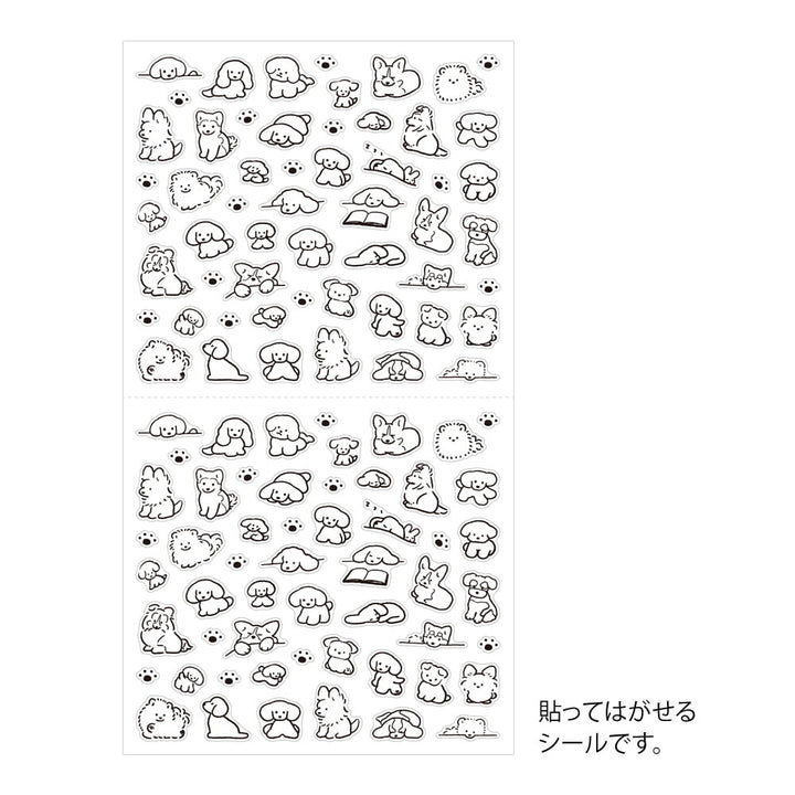 Midori Sticker Sticker Dog Black &amp; White bei Nauli and Stories