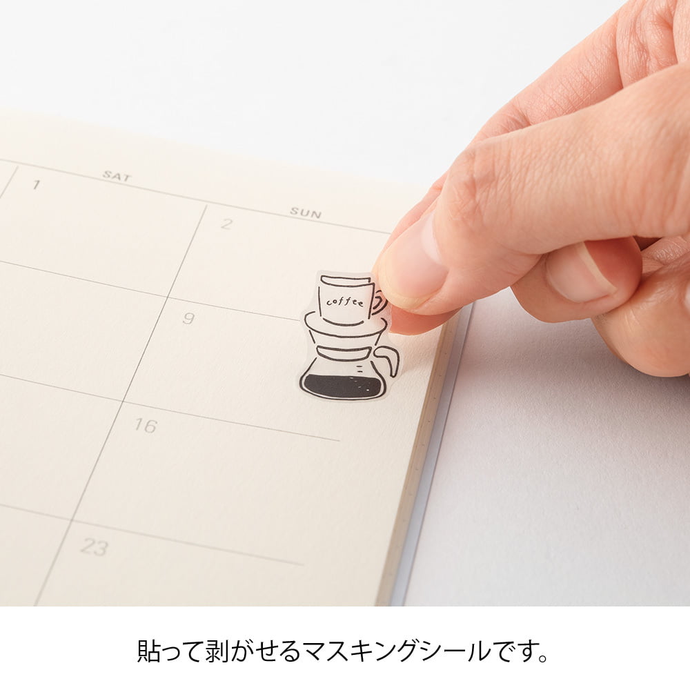 Midori Sticker Sticker Two Sheets Monotone Café bei Nauli and Stories