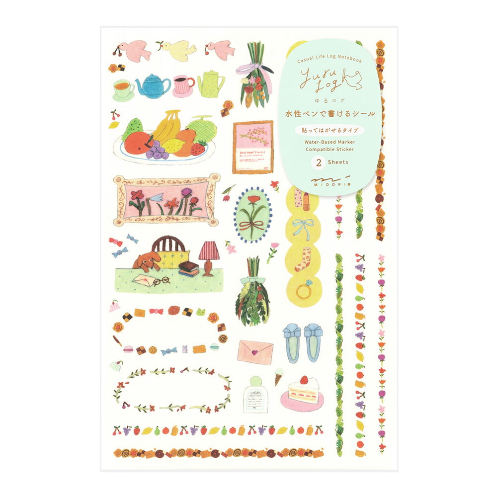 Midori Sticker Yuru Log Sticker 2 Blatt My Life bei Nauli and Stories