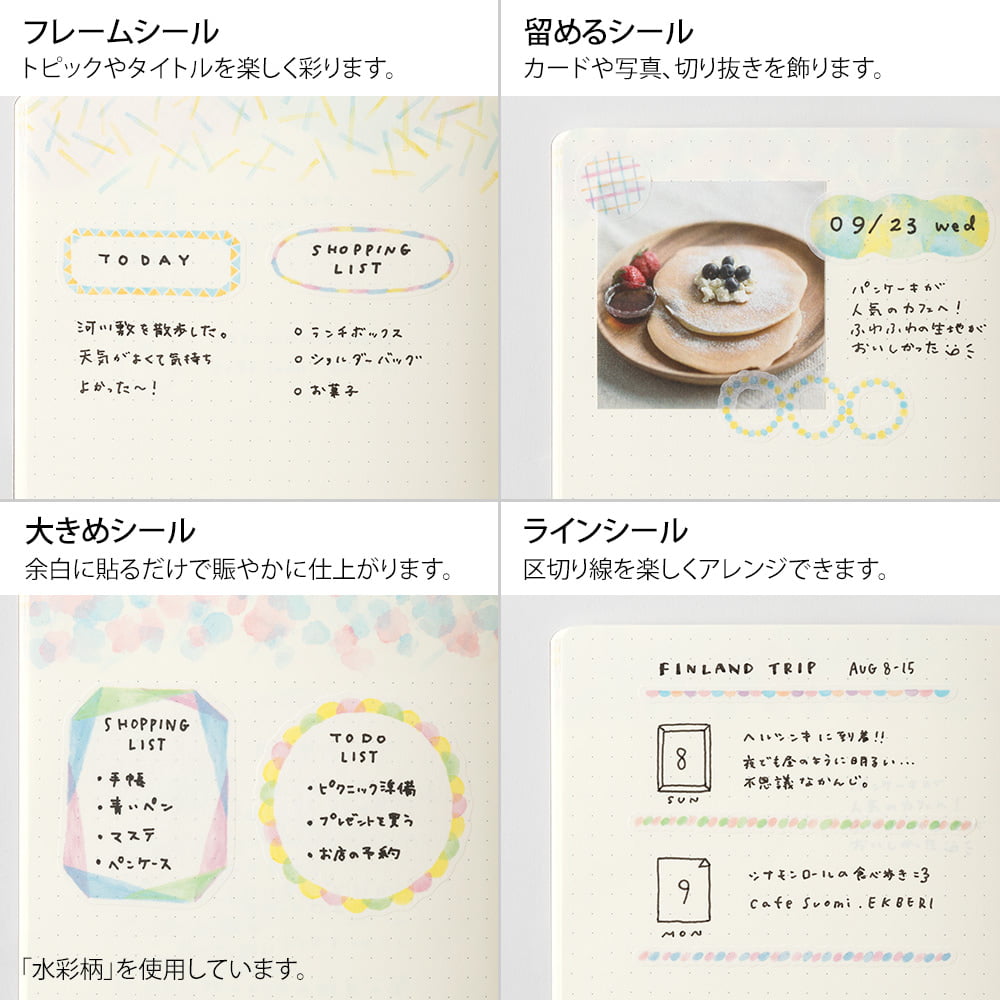 Midori Sticker Yuru Log Sticker 2 Blatt My Life bei Nauli and Stories