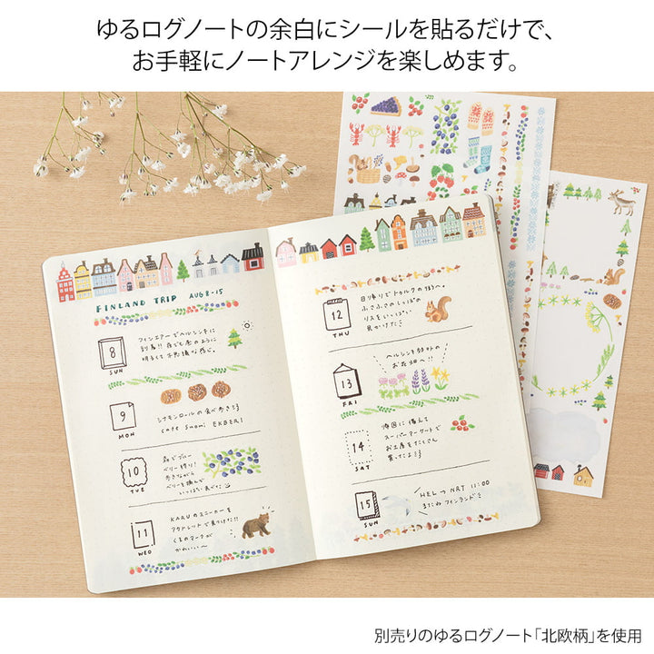 Midori Sticker Yuru Log Sticker 2 Blatt Scandinavia bei Nauli and Stories