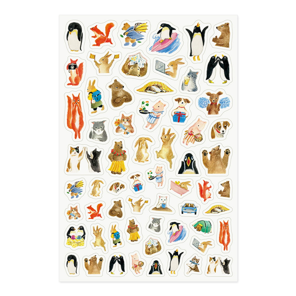 Midori Sticker Yuru Log Sticker Animals bei Nauli and Stories