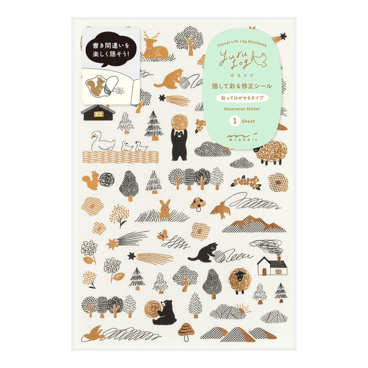 Midori Sticker Yuru Log Sticker Camouflage Forest bei Nauli and Stories