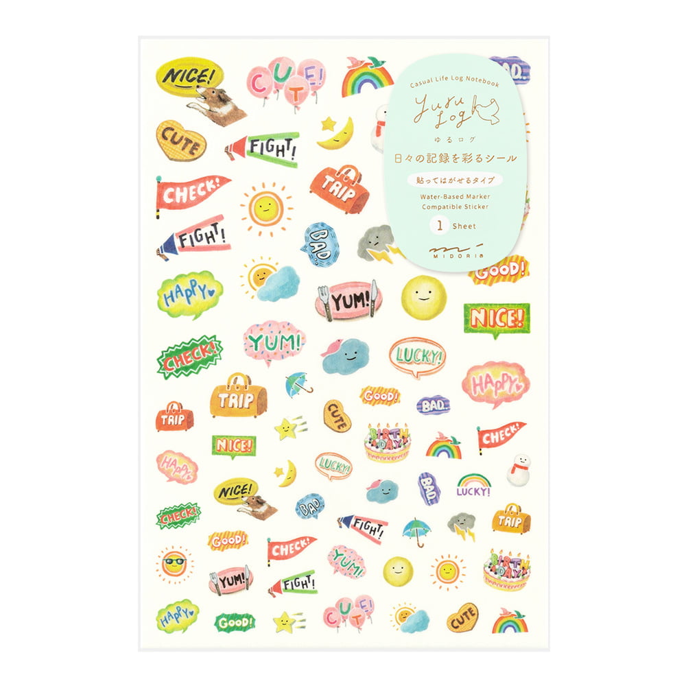 Midori Sticker Yuru Log Sticker Feelings bei Nauli and Stories
