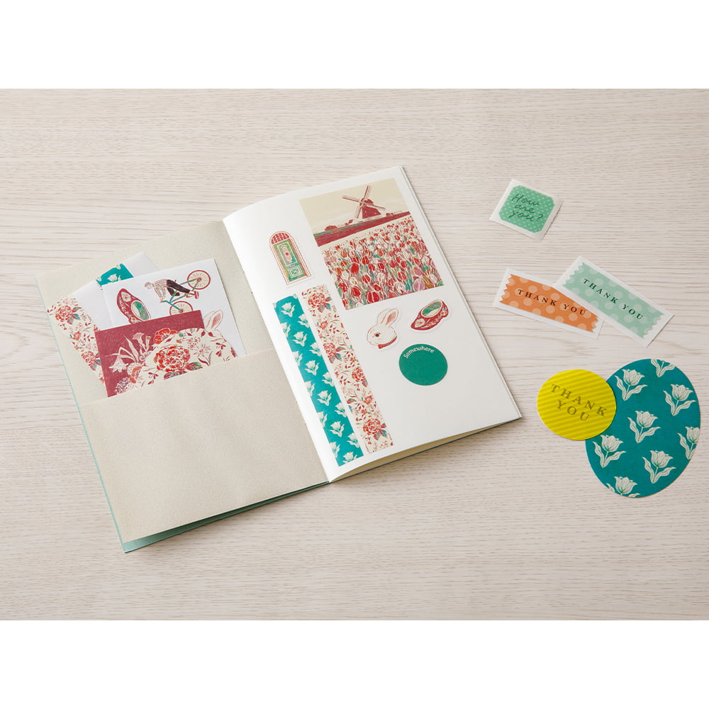 Midori Stickerbuch Sticker Book with Pocket Light blau bei Nauli and Stories