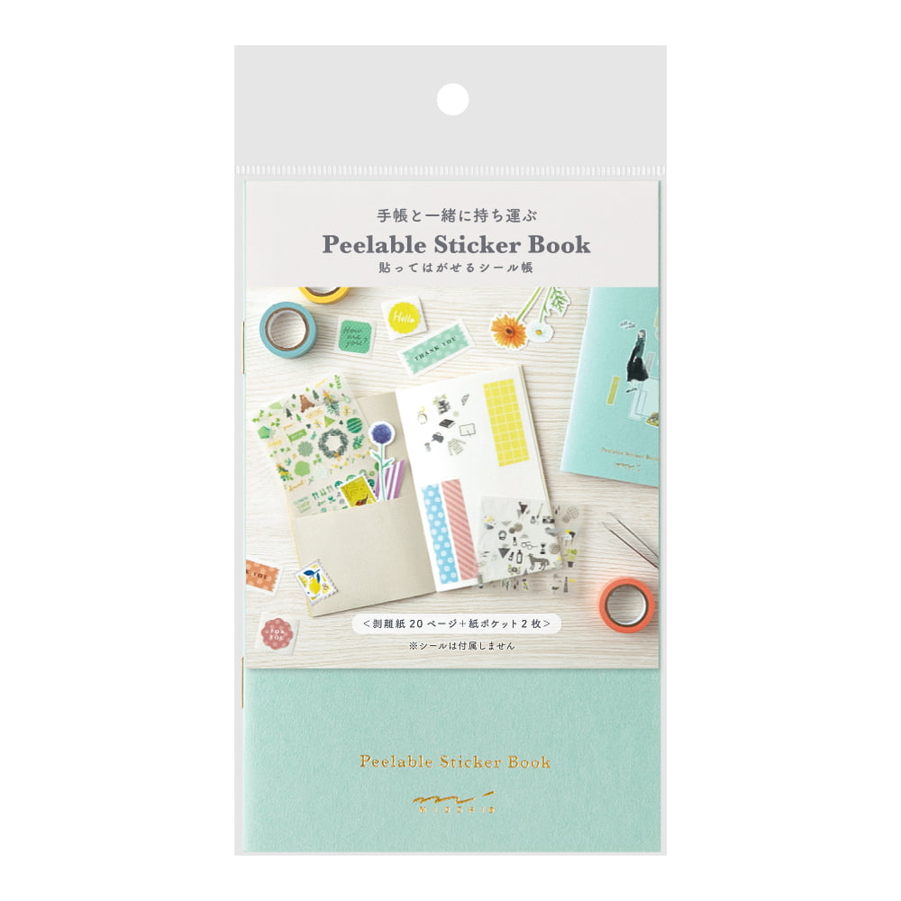 Midori Stickerbuch Sticker Book with Pocket Light blau bei Nauli and Stories