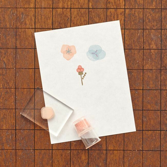 Mizushima Stempel JIZAI Clear Stamp BOX Coloring set Flowers bei Nauli and Stories