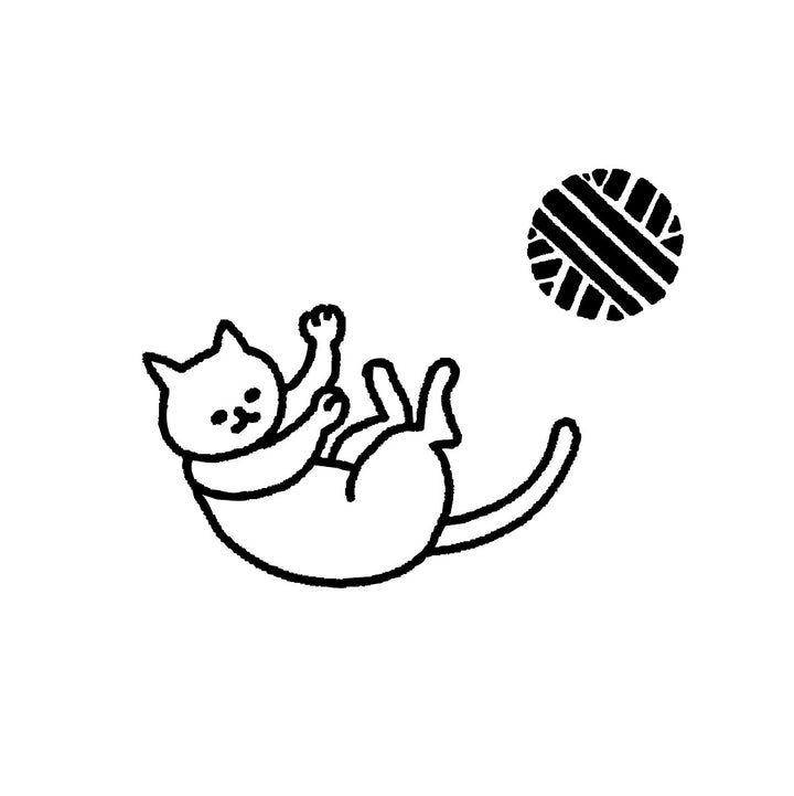 Mizushima Stempel JIZAI Clear Stamp COMBI Cat and Yarn bei Nauli and Stories