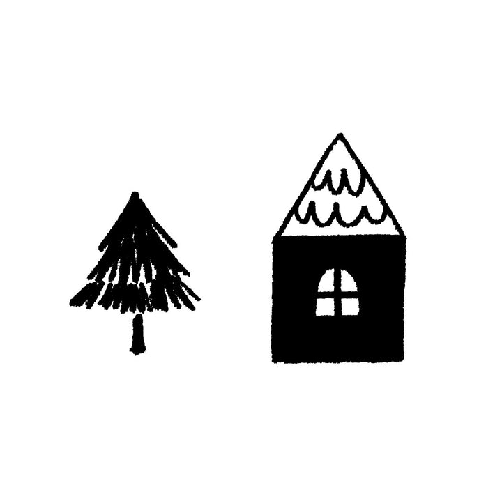 Mizushima Stempel JIZAI Clear Stamp COMBI House and Tree bei Nauli and Stories