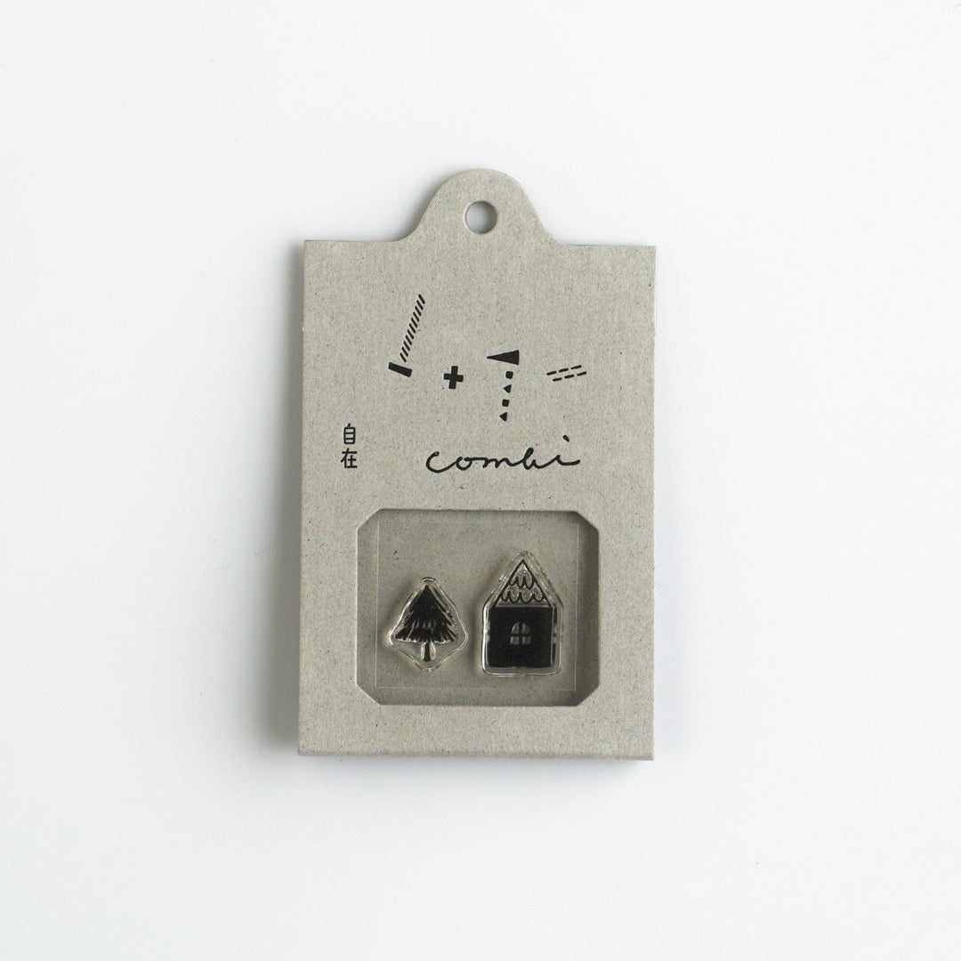 Mizushima Stempel JIZAI Clear Stamp COMBI House and Tree bei Nauli and Stories