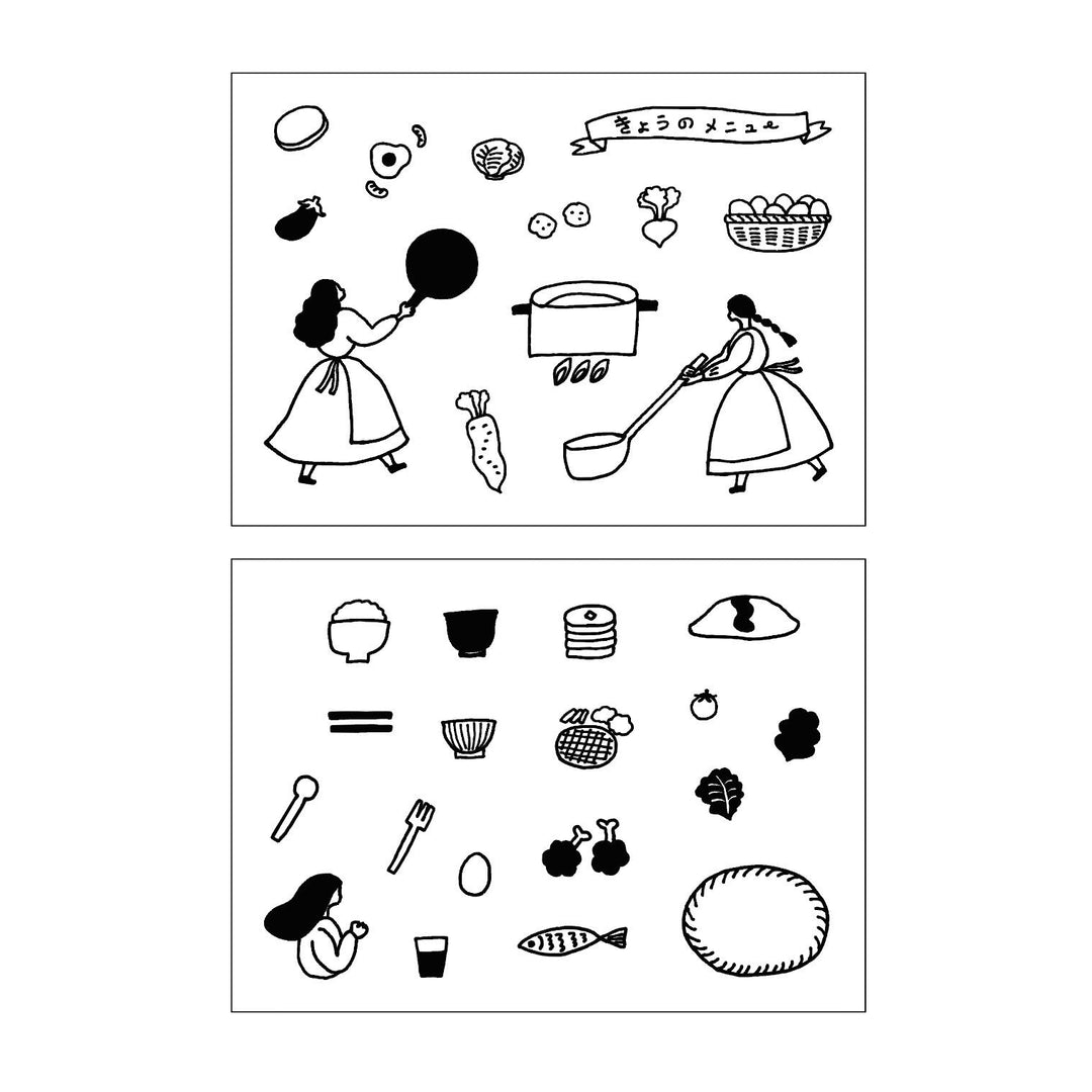 Mizushima Stempel necktie × mizushima JIZAI Clear Stamp BOX Motif set Everyday Meals bei Nauli and Stories