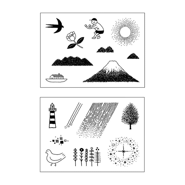 Mizushima Stempel shunshun x mizushima JIZAI Clear Stamps BOX motif set JO-KEI bei Nauli and Stories
