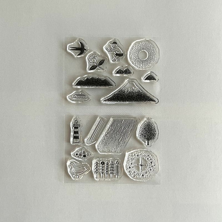 Mizushima Stempel shunshun x mizushima JIZAI Clear Stamps BOX motif set JO-KEI bei Nauli and Stories