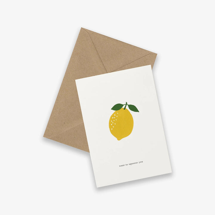 Kartotek Liebe Grußkarte - Lemon -  I want to squeeze you! bei Nauli and Stories