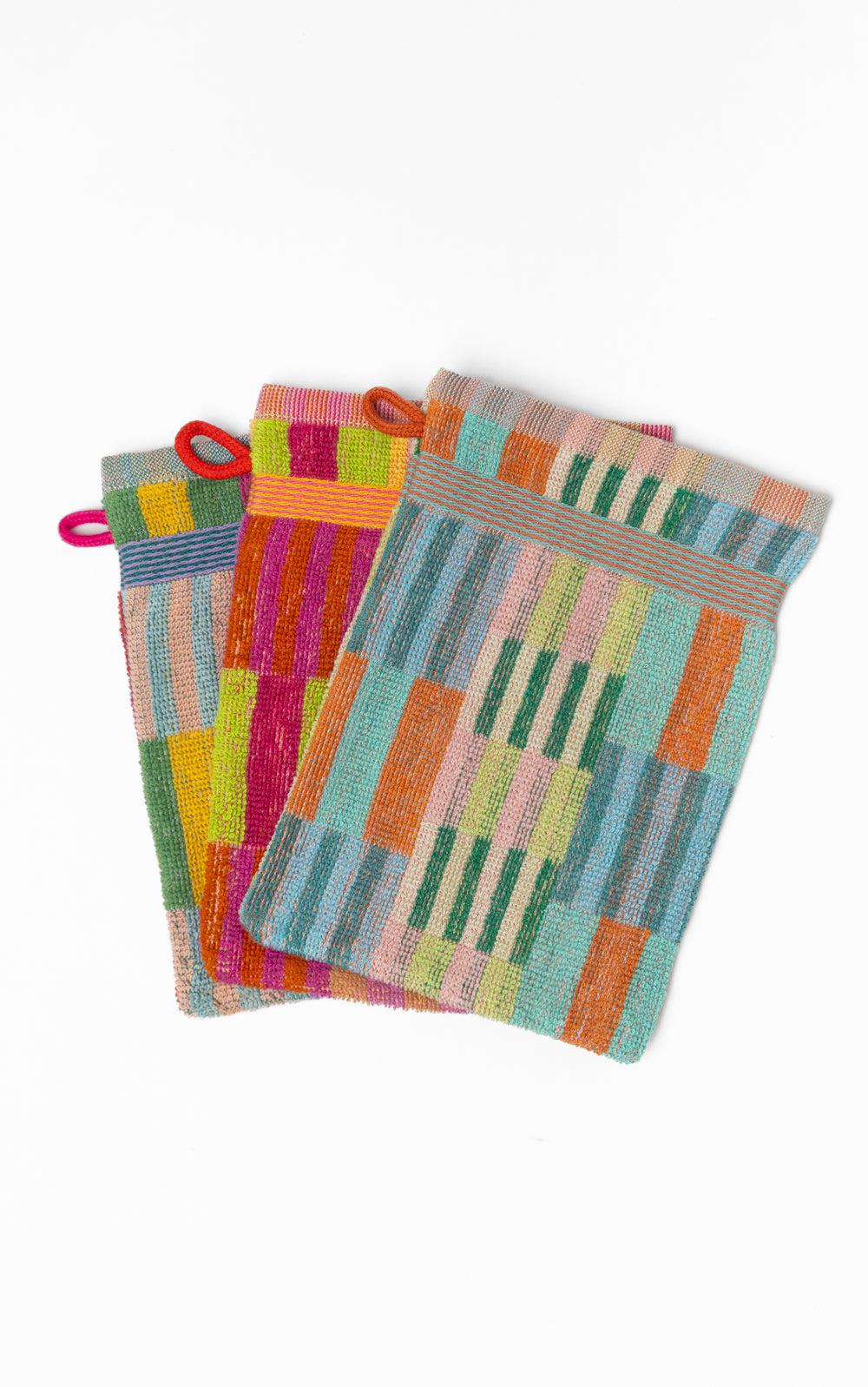 Odds & Ends Handtücher 3er Pack-  Baumwoll- Waschlappen Trio #99 tulip quilt bei Nauli and Stories