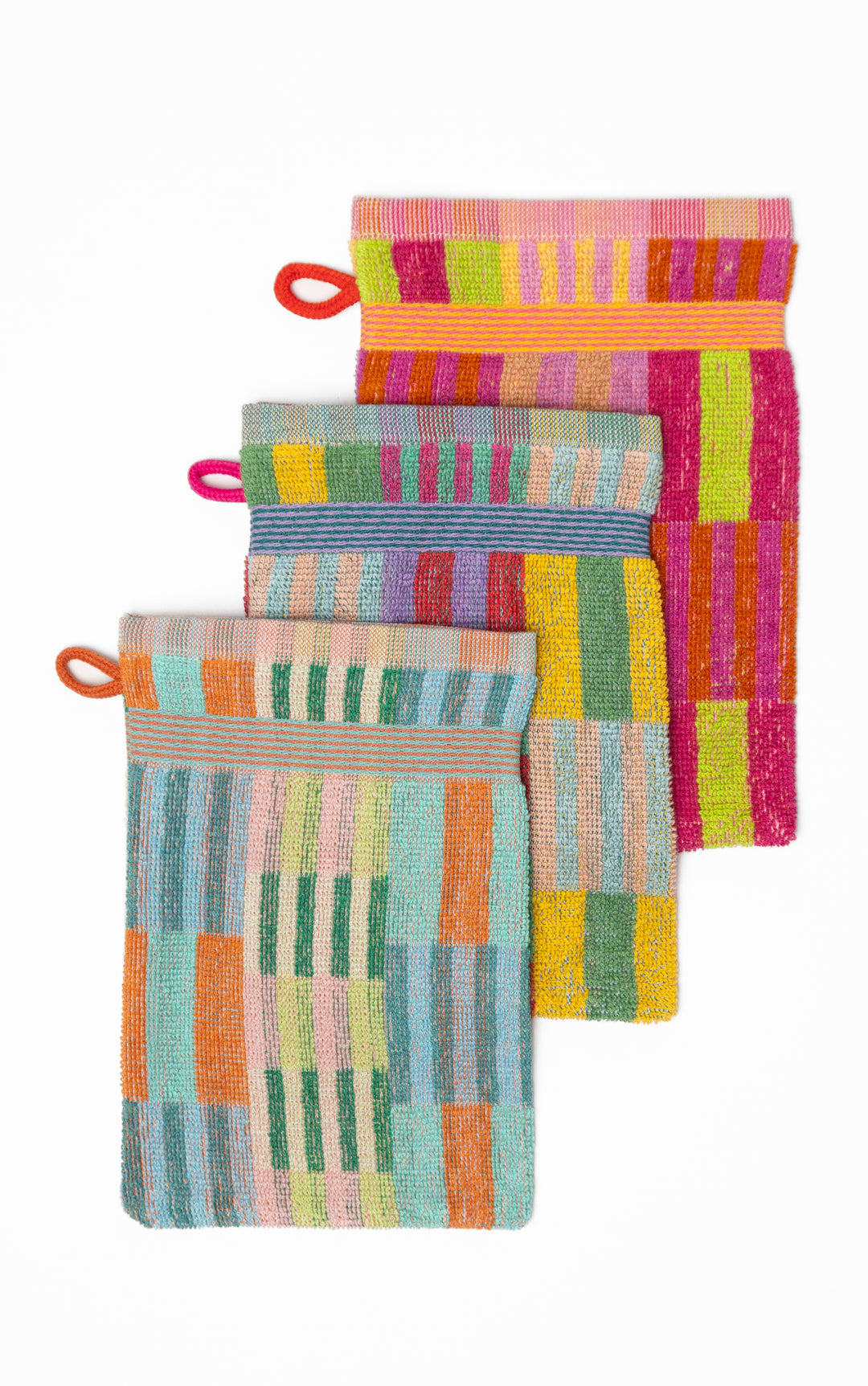 Odds & Ends Handtücher 3er Pack-  Baumwoll- Waschlappen Trio #99 tulip quilt bei Nauli and Stories