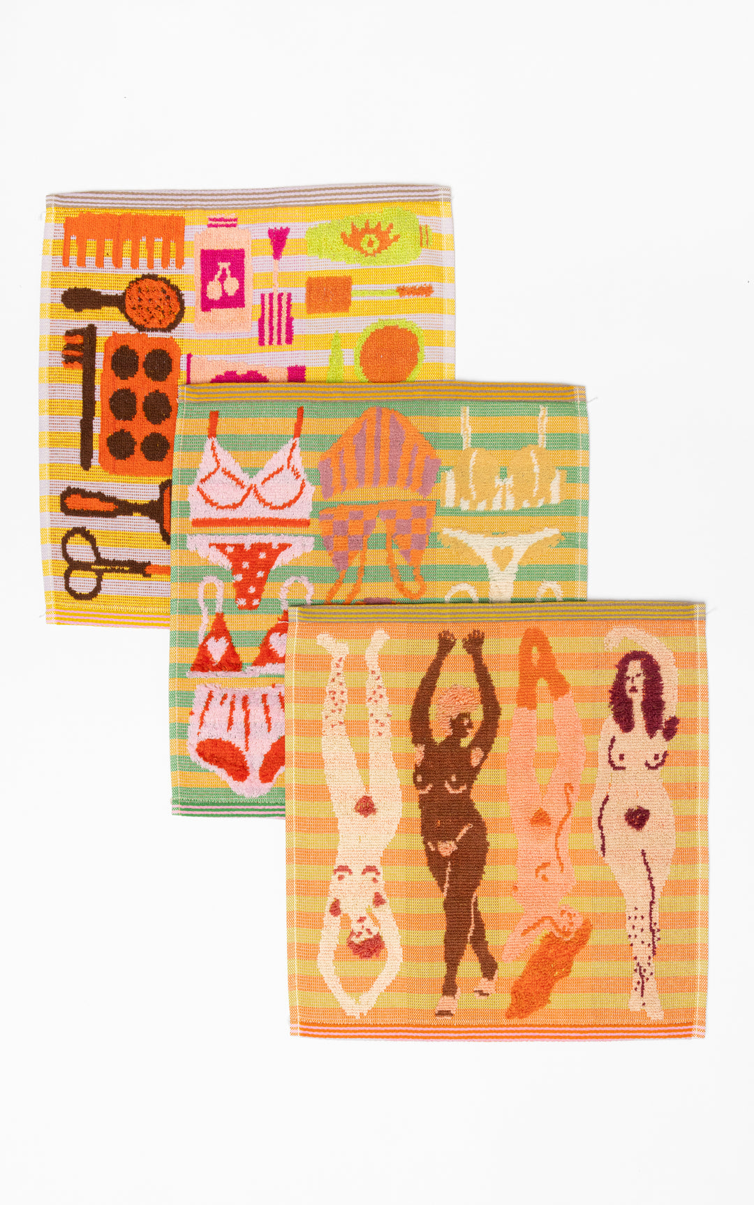 Odds & Ends Handtücher 3er Pack- saugfähige Baumwoll- Handtücher #120 Bodil Jane, 30 × 30 cm bei Nauli and Stories