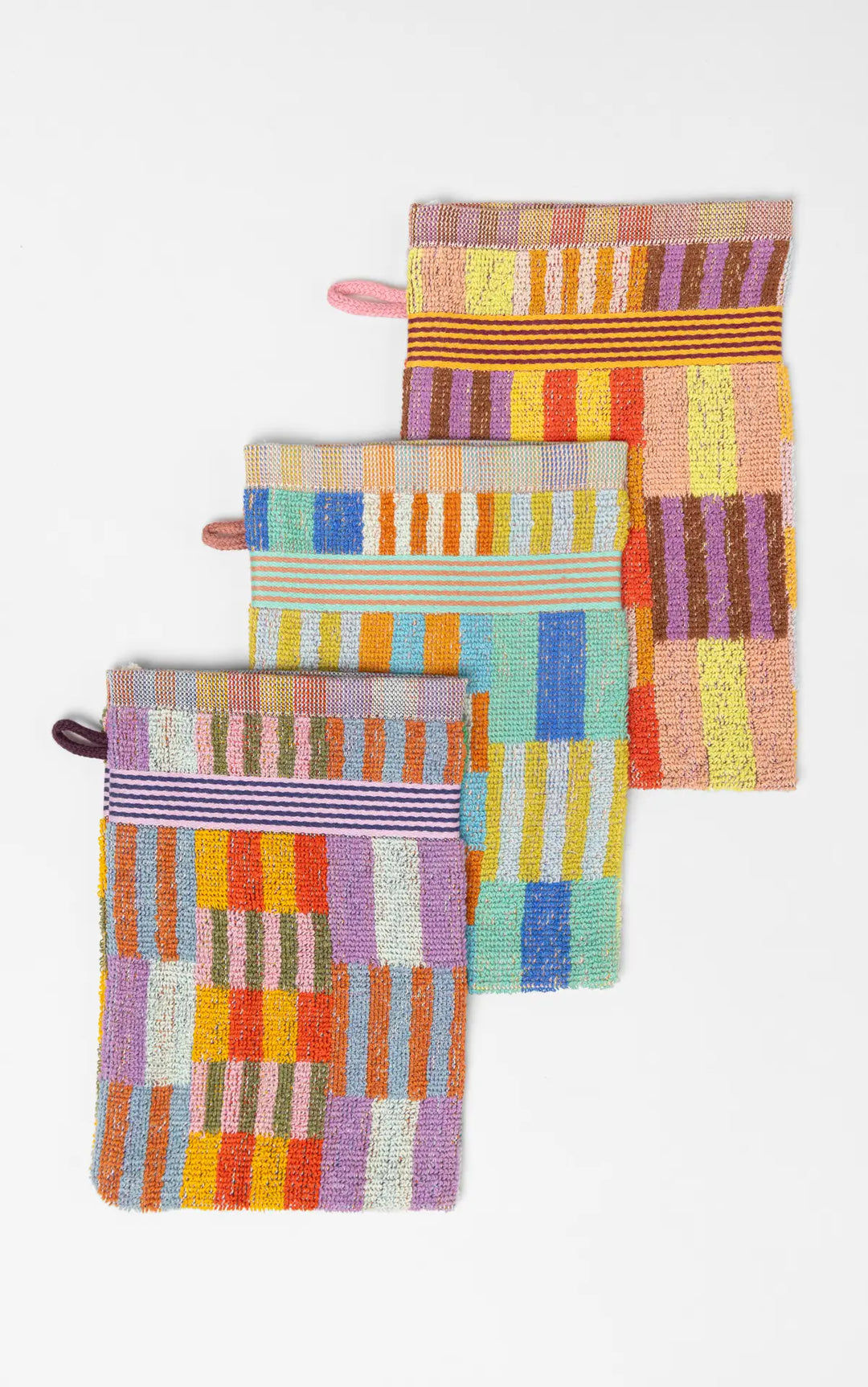 Odds & Ends Handtücher Waschlappen Trio #121 Tulip Quilt – 3er Pack bei Nauli and Stories