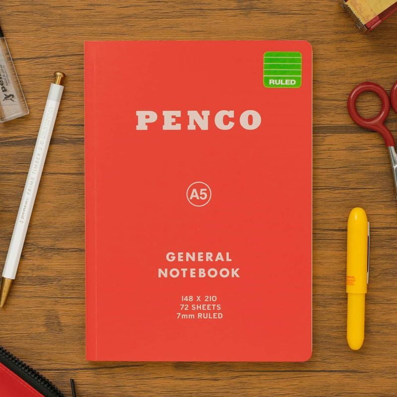 Penco Notizbuch A5 Soft PP Notebook A5 Red - rot - ruled | liniertes Notizbuch bei Nauli and Stories