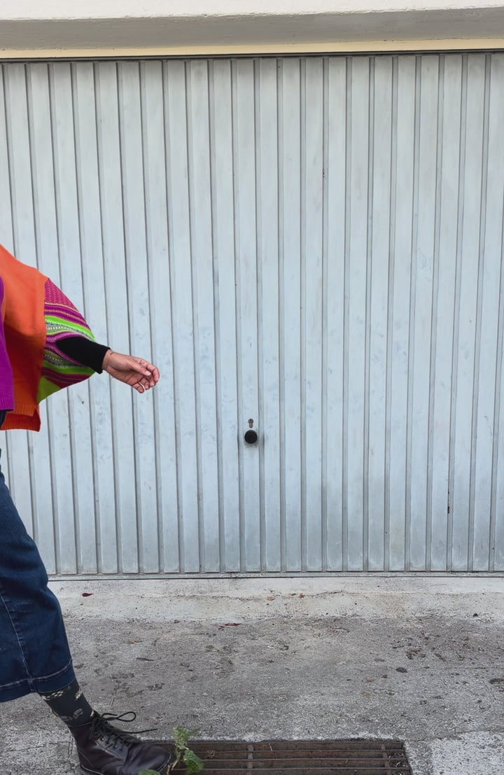 Montrose Top | Starburst | Orange, Pink | 100% Lambswool