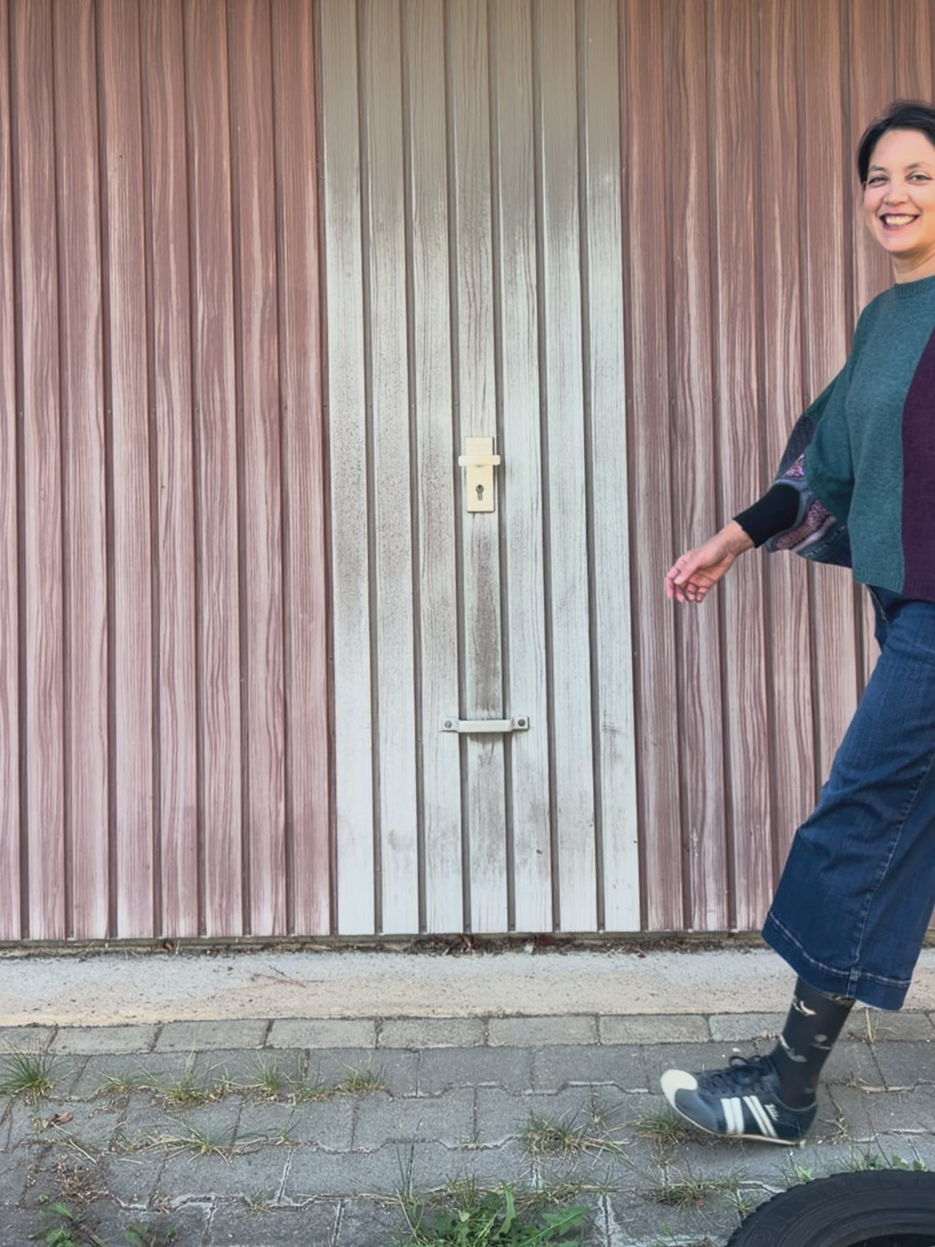 Montrose Top | Hunter | Aubergine, Petrol |  Lambswool 100%