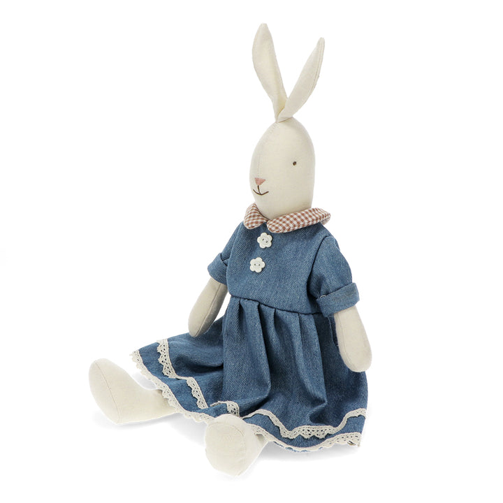 Rex London Stofftiere Stofftier Hasendame im blauen Kleid bei Nauli and Stories