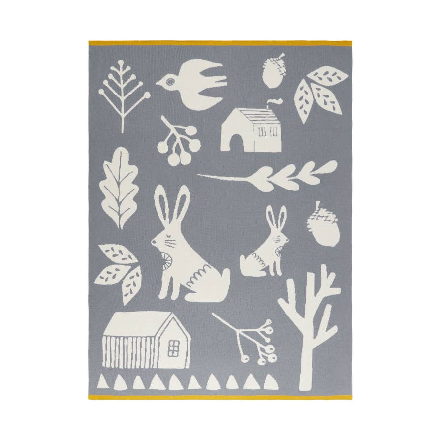 Sophie Home Babydecke Babydecke aus Baumwolle blaugrau bei Nauli and Stories