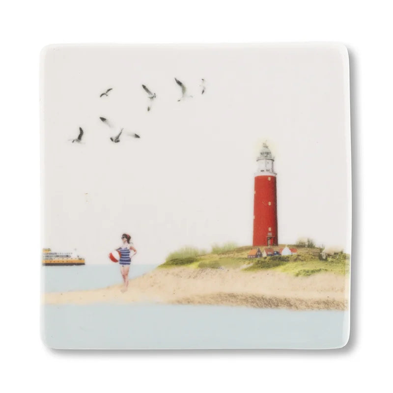 StoryTiles Magnet Back on Texel - Strand mit Leuchtturm - Storytiles Mini - Magnet bei Nauli and Stories