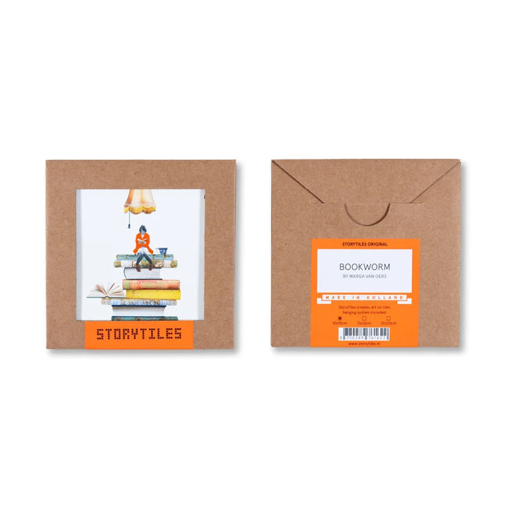 StoryTiles StoryTiles 10x10cm Bookworm - Bücherwurm  - StoryTiles | 10x10cm bei Nauli and Stories