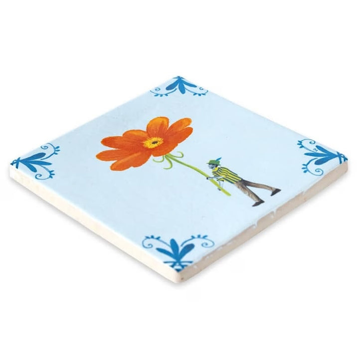 StoryTiles StoryTiles 10x10cm Bringing a Bloom - Ich bringe Dir eine Blume - StoryTiles bei Nauli and Stories