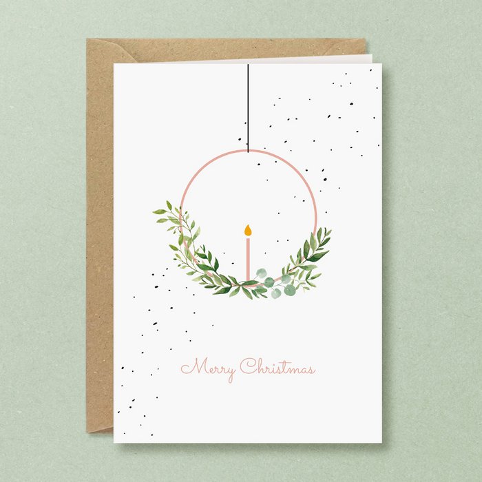Studio Kuukeluus Weihnachten Weihnachtskarte Kerzenkranz bei Nauli and Stories